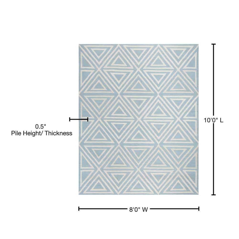 Handmade Blue Wool 8' x 10' Tufted Kids Rug