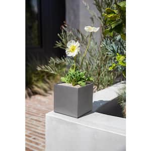 Geo Cube 5 in. Grey Plastic Planter (2-Pack)