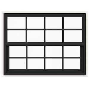 42 in. x 36 in. V-4500 Series Bronze FiniShield Single-Hung Vinyl Window with 8-Lite Colonial Grids/Grilles