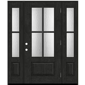 Regency 64 in. x 80 in. 3/4 Lite 4SDL Oasis Deco Glass LHOS Prefinish Onyx Fiberglass Prehung Front Door 2_ 12 in. SL