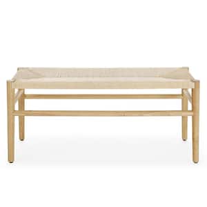 Woven Rope Series Natural Bed Bench With Rubber Legs 39.5 in. x 14.5 in. x 17.5 in.