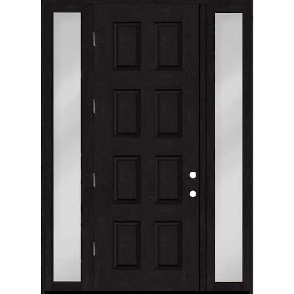 Regency 72 in. x 96 in. 8-Panel RHOS Onyx Mahogany Fiberglass Prehung Front Door w/16in. SLs w/ 4-9/16 Jamb