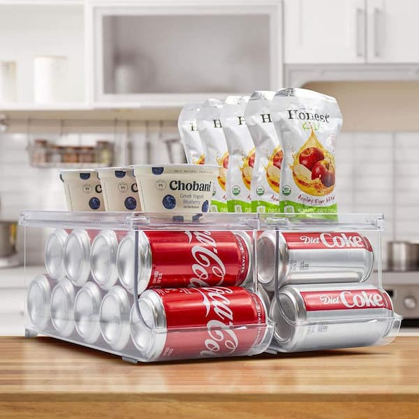 Sorbus 2-Pack Clear Plastic Stackable Dispenser Holds 12 Cans Can Holder  FR-CAN12-2PK - The Home Depot