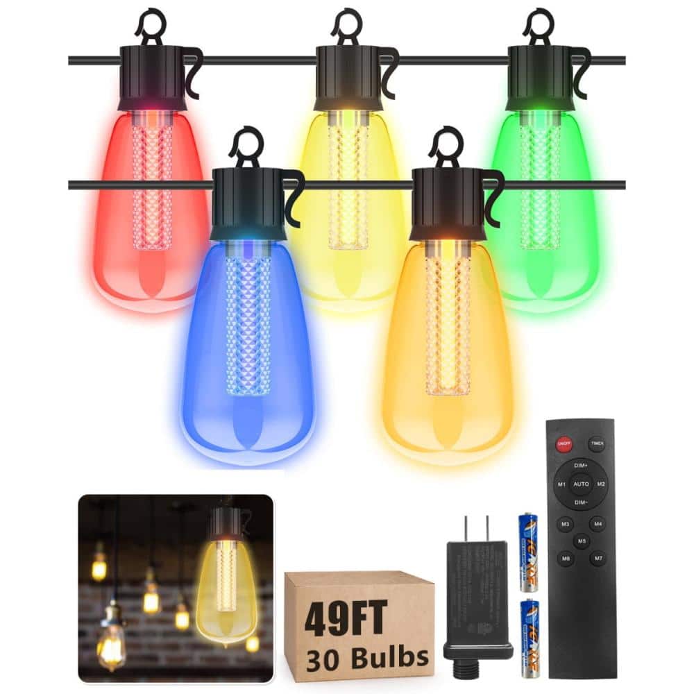 50FT ST38 LED String Lights Outdoor Indoor 30 LED with RF Remote Dimmable 8 Modes Patio Garden Christmas Party Decor price history on PriceWatchPro