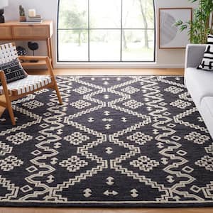 Abstract Black/Ivory 8 ft. x 10 ft. Tribal Chevron Area Rug