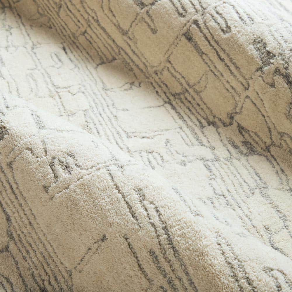 Remi Beige and Blue Hand-Tufted Wool Abstract Area Rug