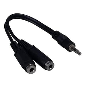 6 in. 3.5 mm Stereo Male to Two 3.5 mm Stereo Female Audio Cable