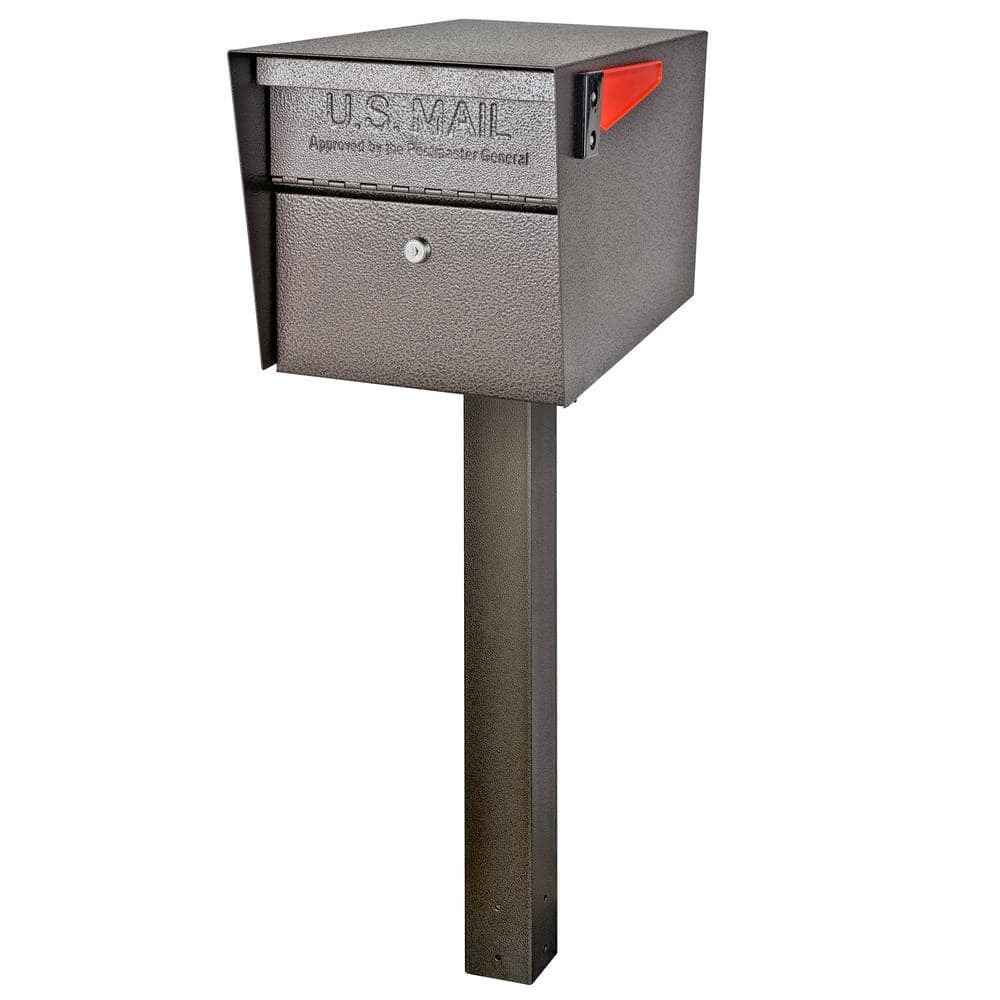 Bronze Heavy-Duty Steel In-Ground Mailbox Post