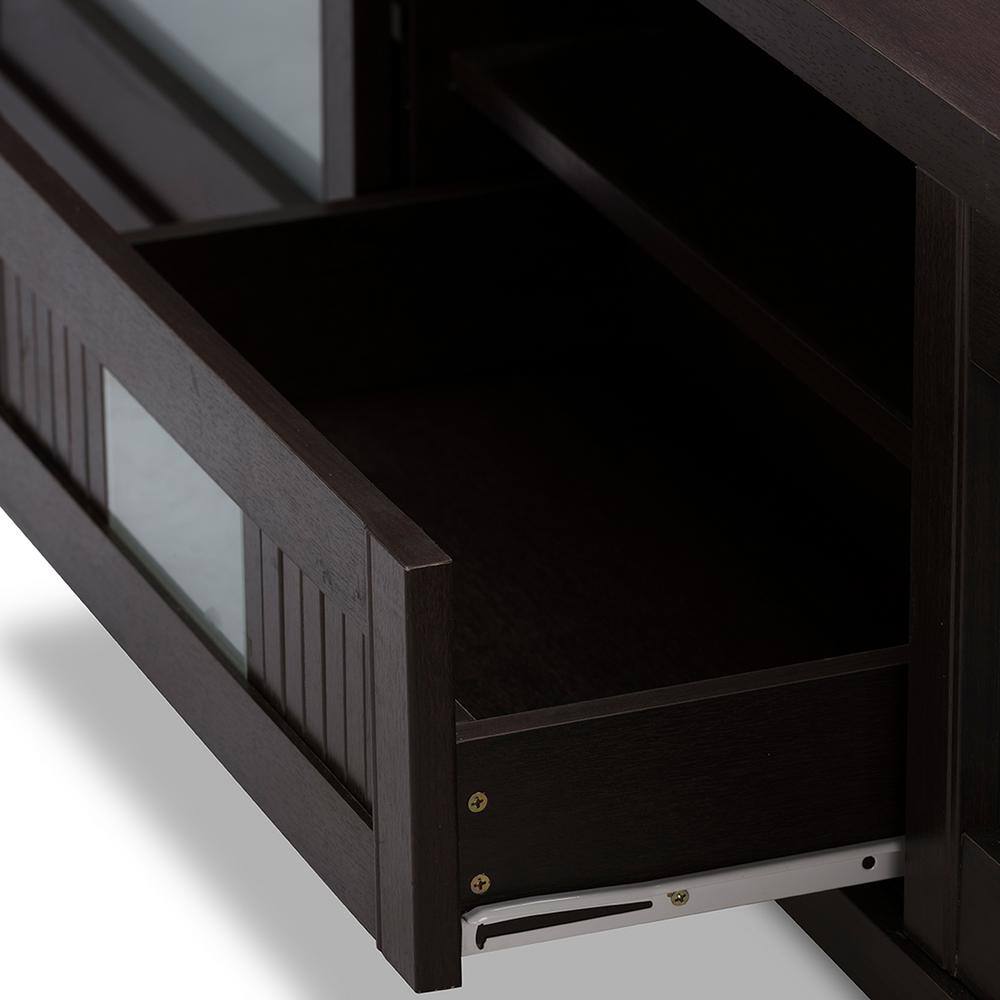 Espresso 73'' Modern Media Console with Cabinet Storage