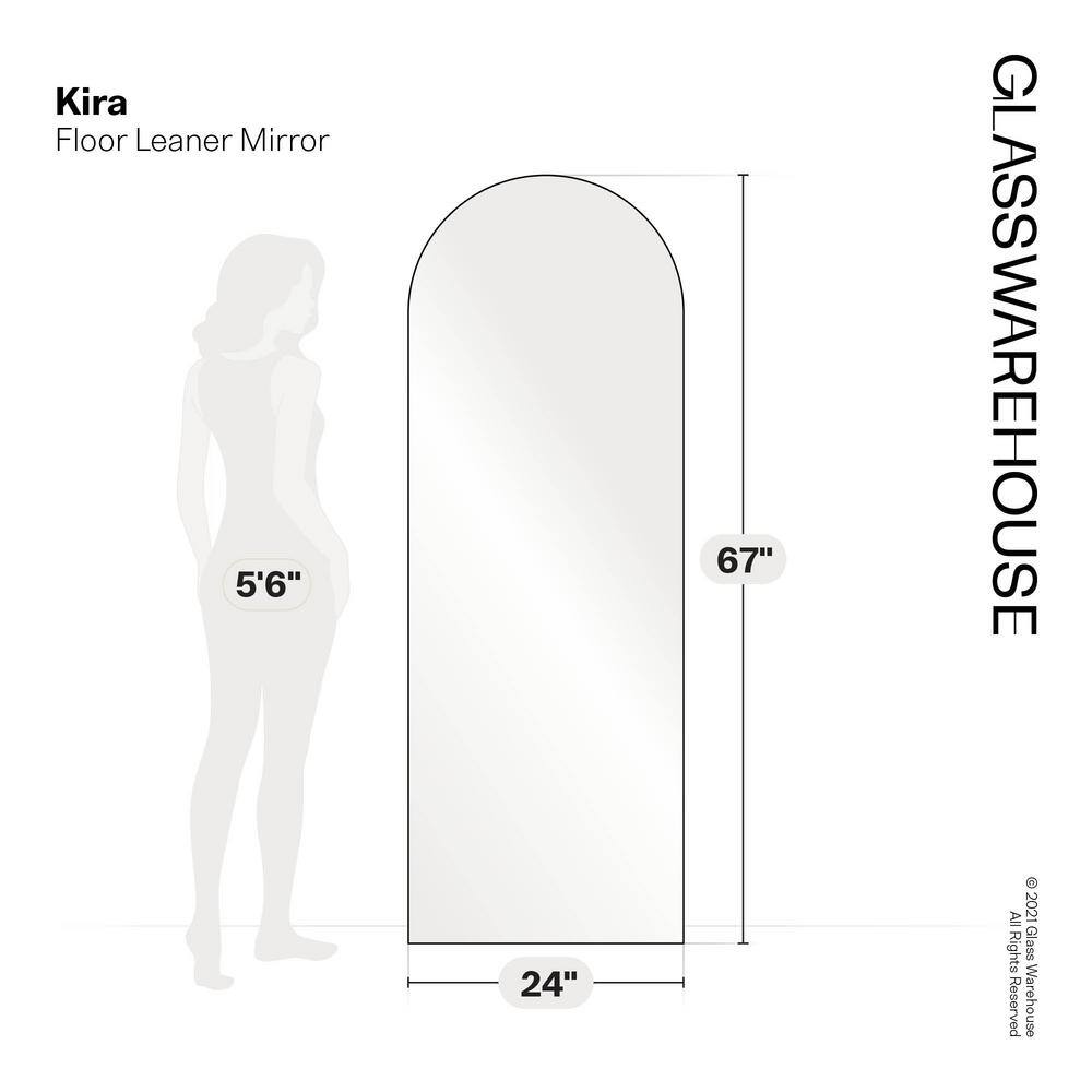 Kira 67" Black Metal Framed Full Length Arch Mirror