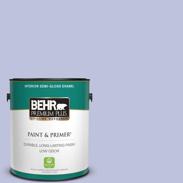 BEHR PREMIUM PLUS 1 gal. #610A-3 Lavender Sachet Semi-Gloss Enamel Low Odor Interior Paint & Primer