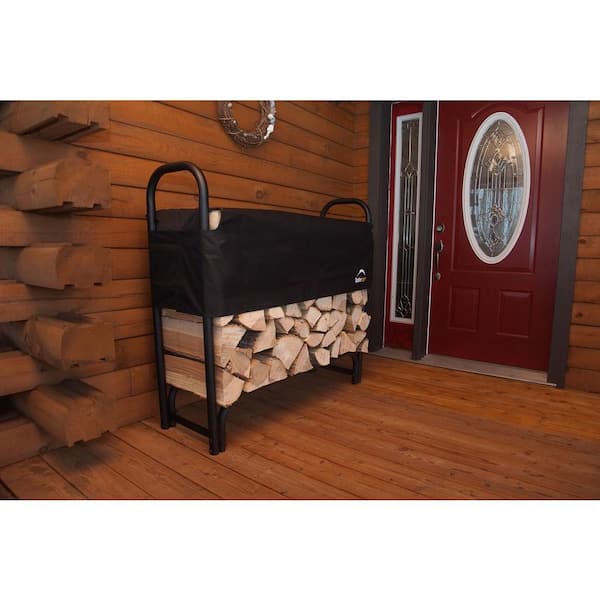 Yaheetech Outdoor Fireplace Log Rack with Cover, 4FT Firewood Log
