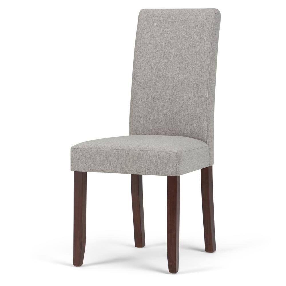 Cloud Grey Linen Upholstered Parsons Side Chair Set