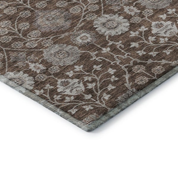 Mayfield Premium Machine Washable Abstract AMF1155 Chocolate 8 ft. x 10 ft. Area Rug