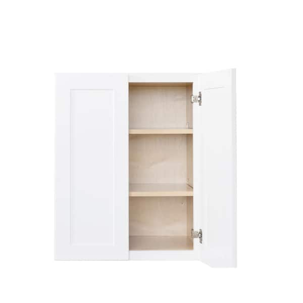 Bremen Cabinetry Bremen Ready to Assemble 24x36x12 in. Wall Cabinets with 2 Doors and 2 Adjustable Shelves in Shake White