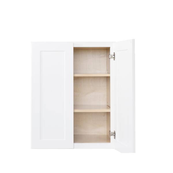 Bremen Ready to Assemble 36x36x12 in. Wall Cabinets with 2 Doors and Two Adjustable Shelves in Shaker White