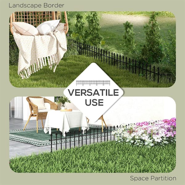 ITOPFOX Steel Decorative Garden Fence, 9.2 x 17.25 5-Pack