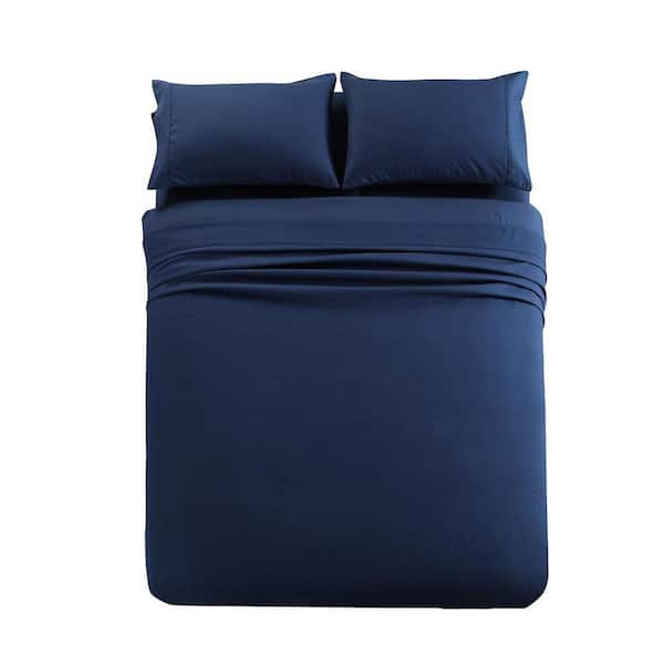 JML 3-Piece Navy Twin Microfiber Bed Sheet Set