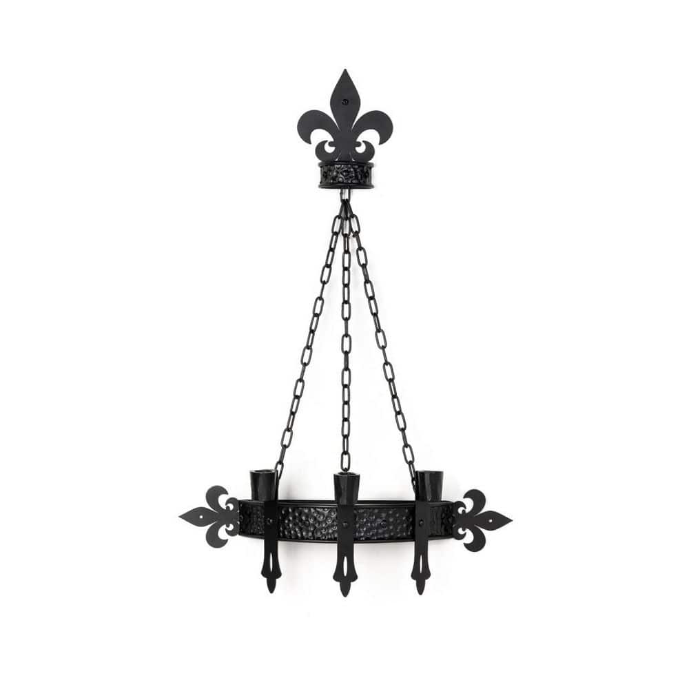 Black Gothic Victorian Iron Wall Candelabra Candle Sconce Set of 1