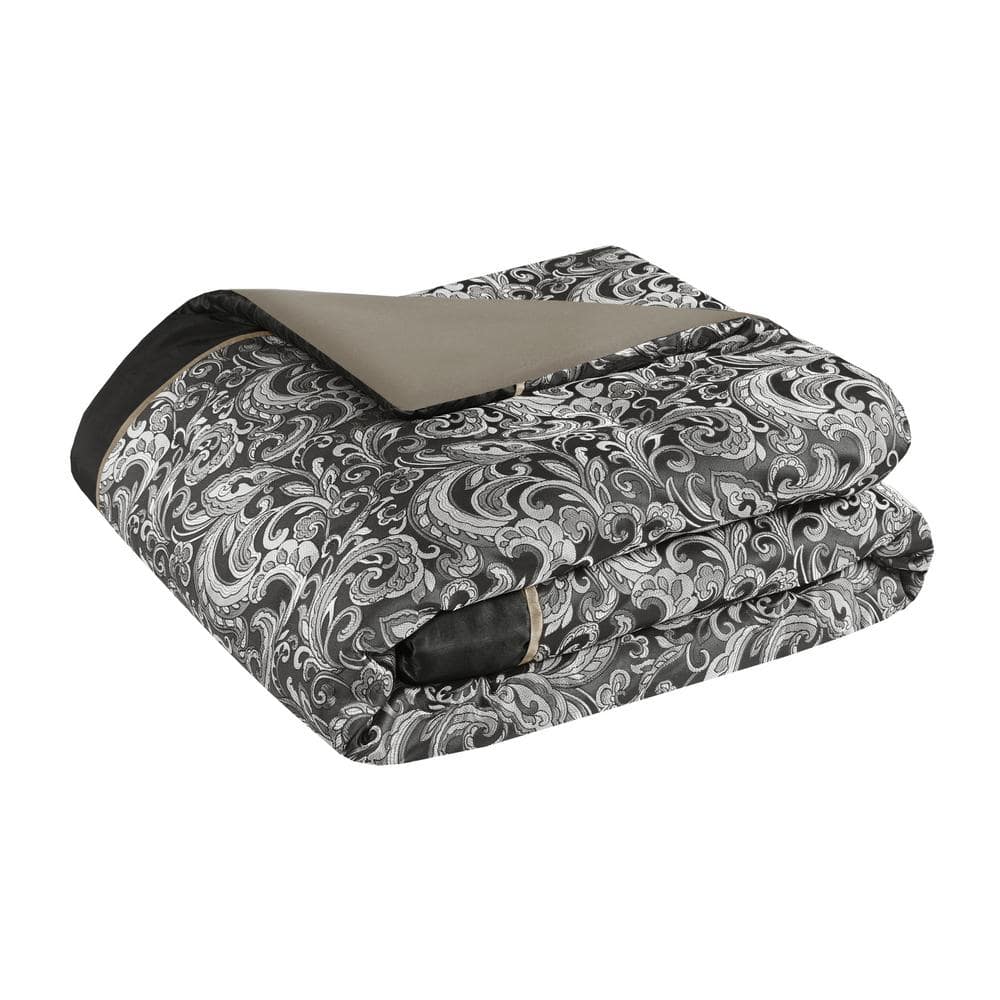Brystol Queen Black Microfiber 24-Piece Bedding Set