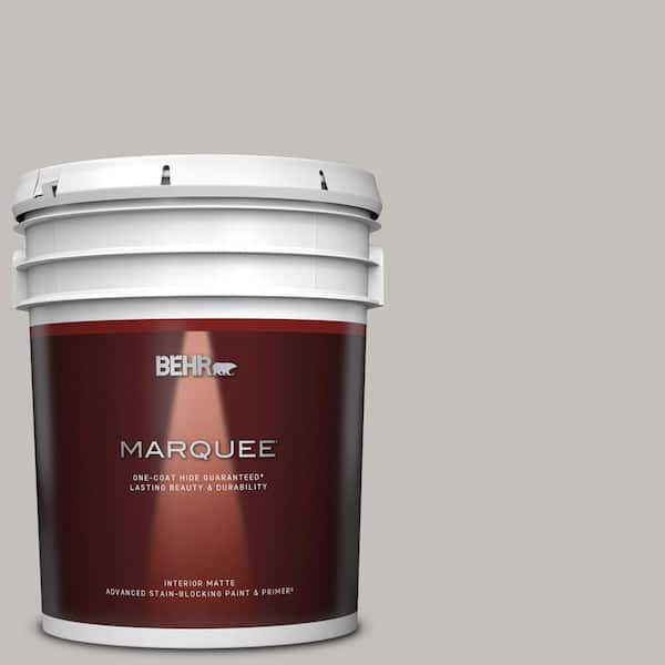BEHR MARQUEE 5 gal. #PPU18-10 Natural Gray One-Coat Hide Matte Interior Paint & Primer