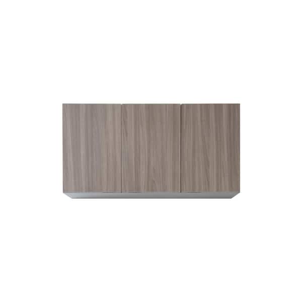 Unbranded Euro Assembled 4 ft. x 24 in. x12.5 in. Wall Cabinet with Soft door close in Legno