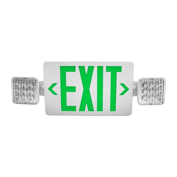 NICOR ECL3 Self-Diagnostic 25-Watt Equivalent 120-Volt Integrated LED Emergency Exit Sign, Green Lettering, Remote Capable