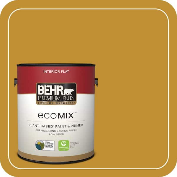 1 gal. #M290-7 Turmeric Flat EcoMix Plant-Based Interior Paint & Primer