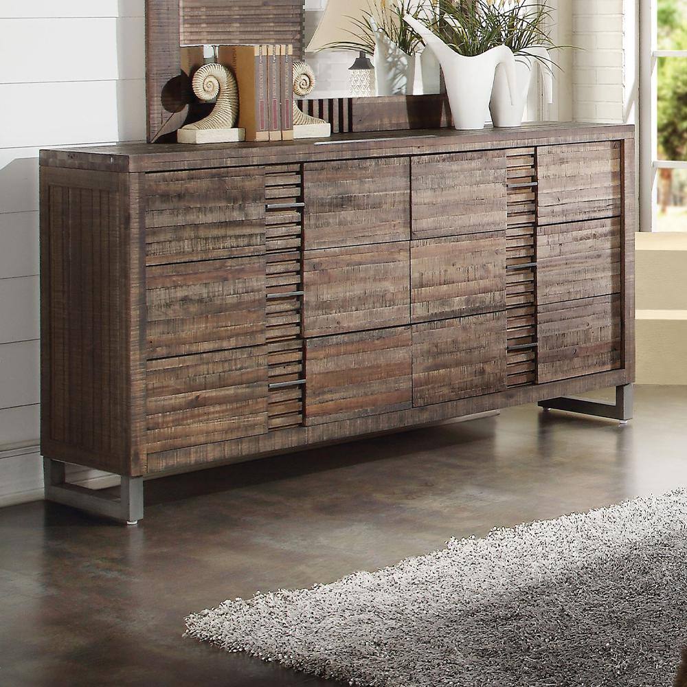 White Industrial 6-Drawer Dresser with Felt Lined Drawer