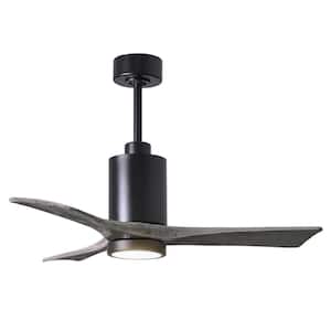 Patricia 42 in. Integrated LED Indoor/Outdoor Matte Black Ceiling Fan with Light with Remote Control and Wall Control