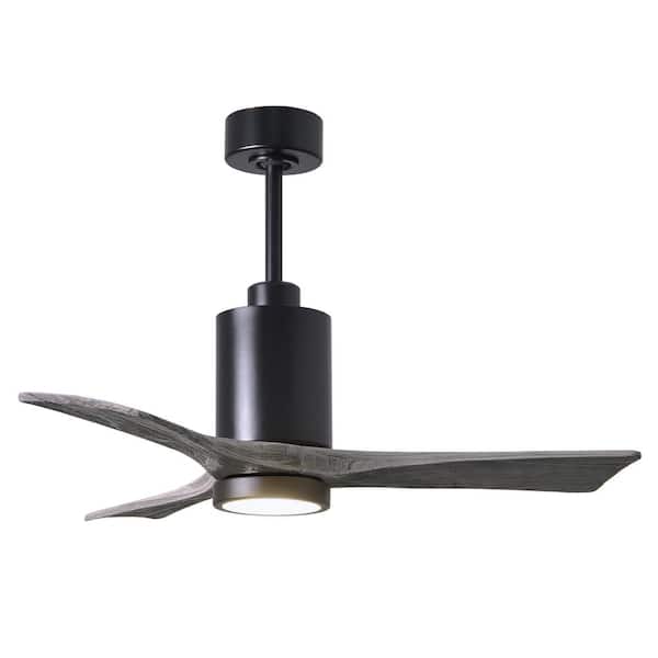 Atlas Patricia 42 in. Integrated LED Indoor/Outdoor Matte Black Ceiling Fan with Light with Remote Control and Wall Control