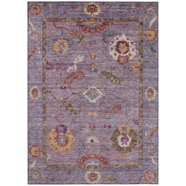 Chantille Machine Washable Indoor/Outdoor Abstract ACN2229 Plum 2 ft. 6 in. x 3 ft. 10 in. Area Rug