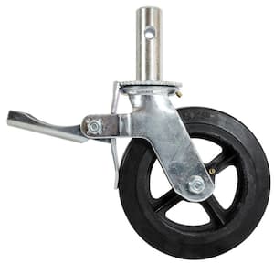 8-inch Cast Iron and Rubber Heavy-Duty Caster Wheels with Double-Lock Locking Pedal for Metaltech Scaffolding