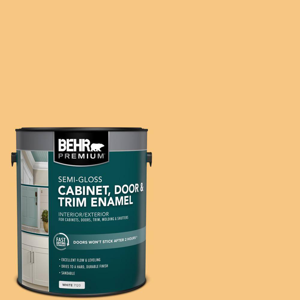 BEHR PREMIUM 1 gal. PPU607 Jackfruit SemiGloss Enamel Interior