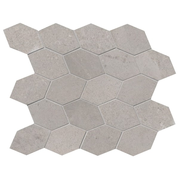 MSI Lilly Pad 11 in. x 13 in. x 0.38 in. Honed Limestone Mesh-Mounted Mosaic Floor and Wall Tile (0.98 sq. ft./Each)
