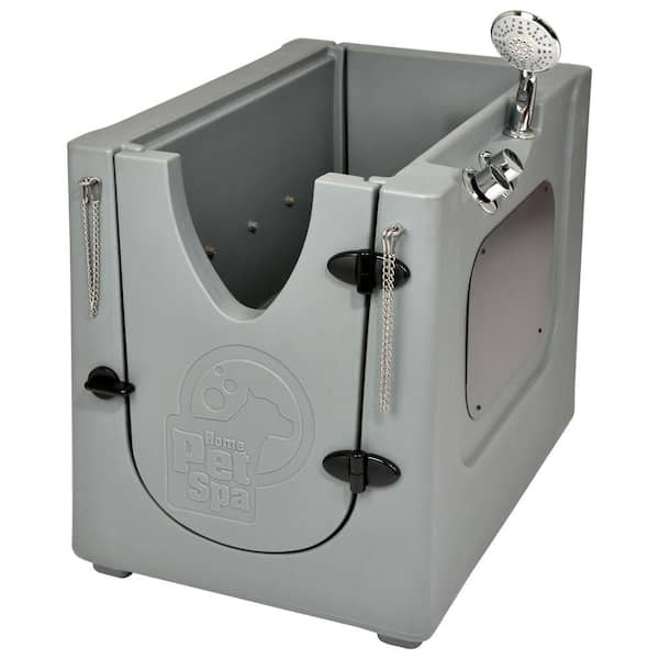 Home Pet Spa 35 in. x 24.7 in. Pet Shower and Grooming Enclosure with Removable Shelf and Wheels
