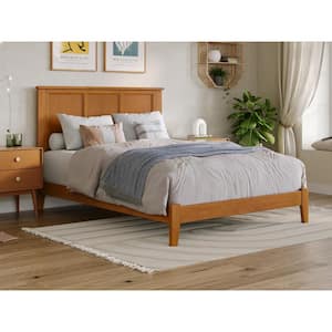 Madison Light Toffee Natural Bronze Solid Wood Frame Full Low Profile Platform Bed