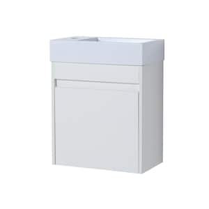 18.1 in. W x 10.2 in. D x 22.8 in. H White Bathroom Wall Cabinet with Sink
