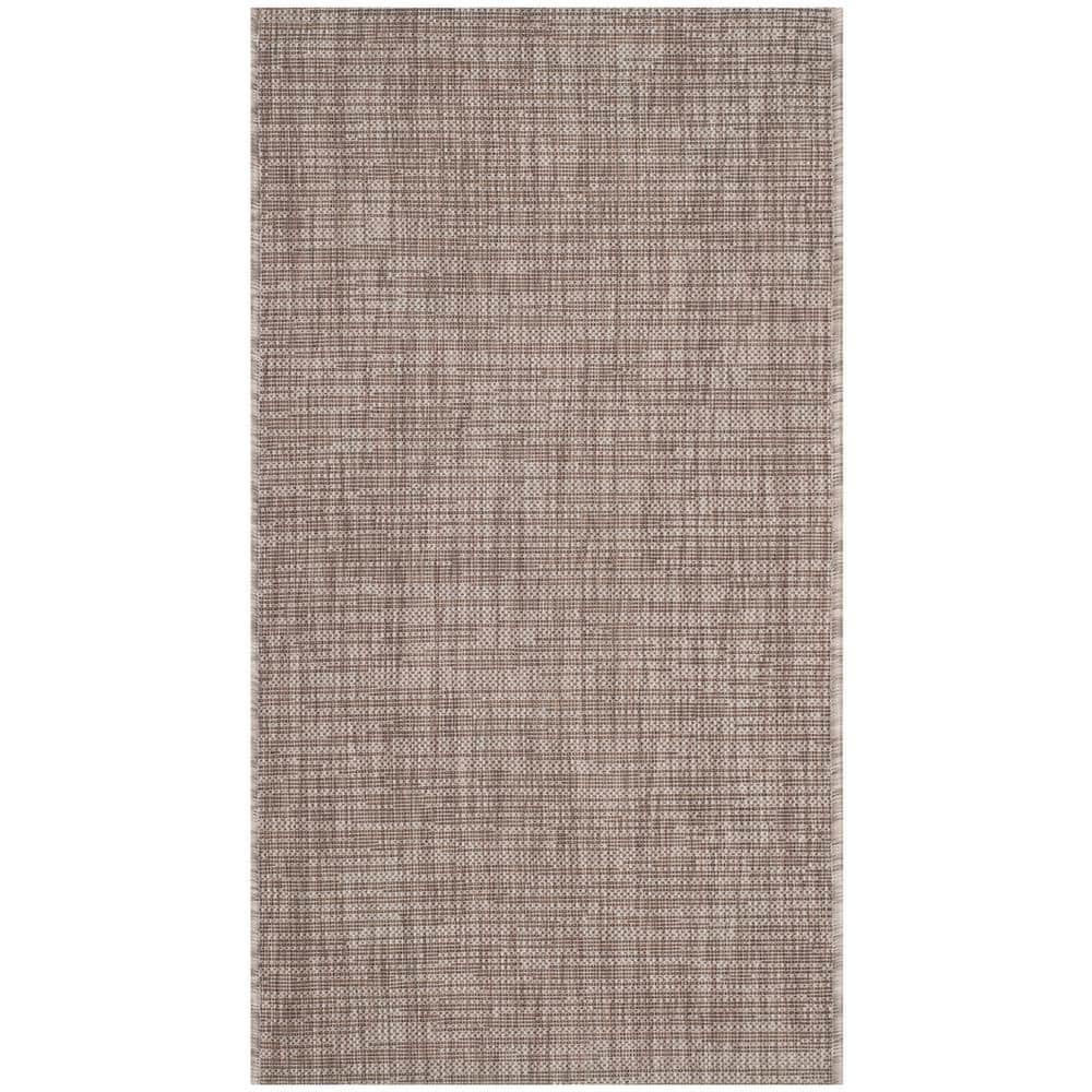 SAFAVIEH Courtyard Light Brown Doormat 2 ft. x 4 ft. Solid Indoor ...