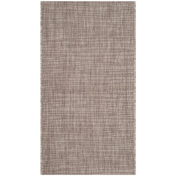 Courtyard Light Brown Doormat 2 ft. x 4 ft. Solid Indoor/Outdoor Patio Area Rug