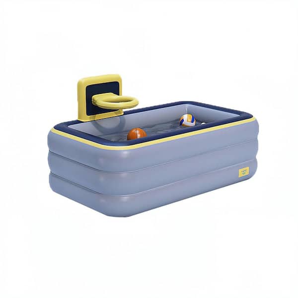 Siavonce Toy inflatable swimming pool with basketball rack