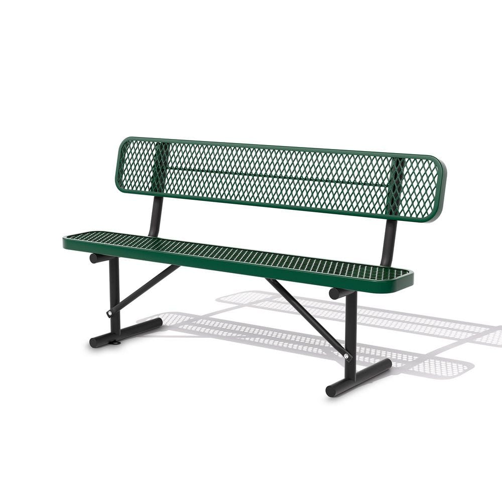 72 in. 4-Person Green Thermoplastic Coated Metal Outdoor Garden Bench Park Bench, Picnic Bench, Commercial-Grade Seating price history on PriceWatchPro