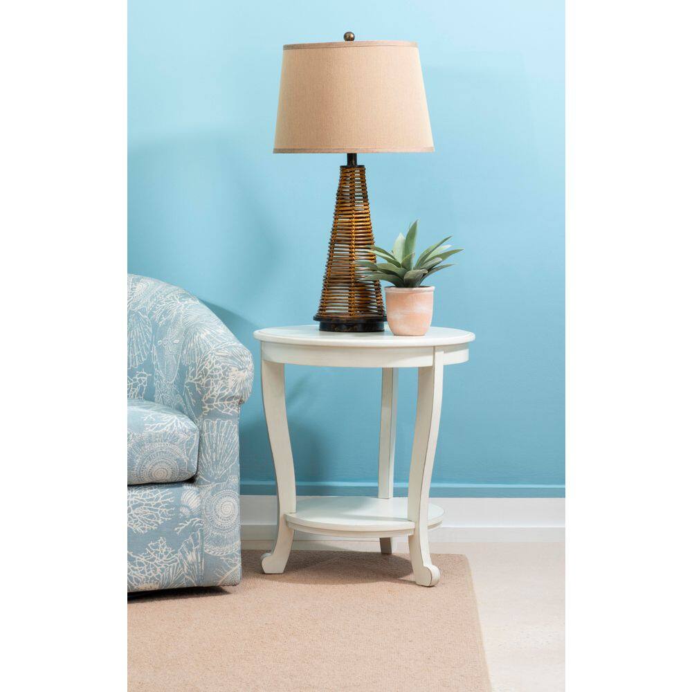 Whither 22 in. Natural Round Wood End Table with Shelf - thumbnail 8