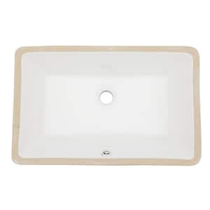 Anky 21 in. W Undermount Bathroom Sink in White Ceramic