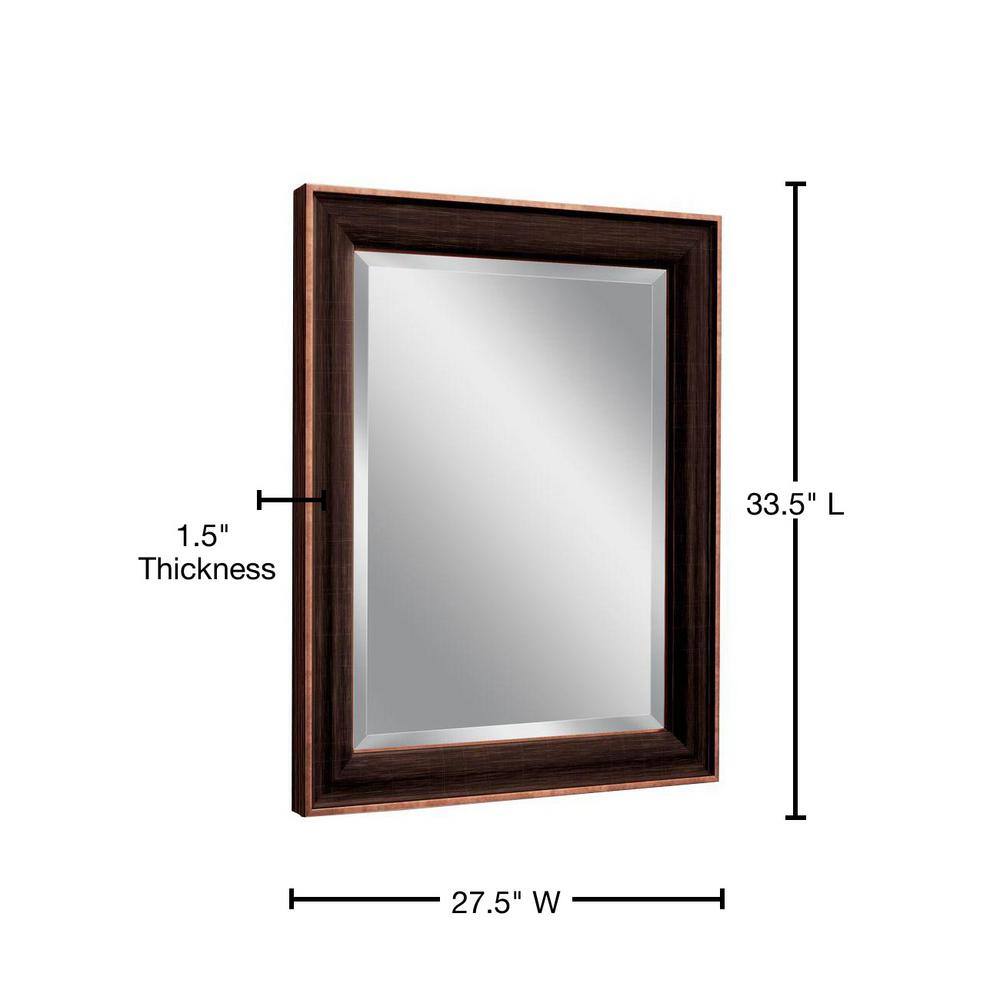 Elegant Bronze Beveled Bathroom Vanity Mirror 27.5" x 33.5"