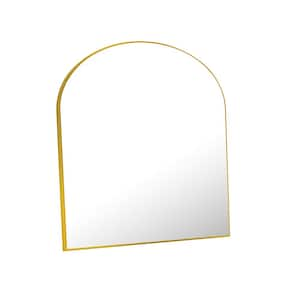 HOMLUX Arched Wall Mounted Mirror 26"x38" in Gold