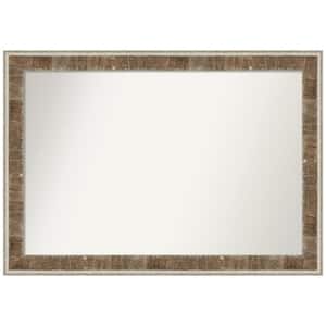 Farmhouse Brown Narrow 40.75 in. W x 28.75 in. H Rectangle Non-Beveled Wood Framed Wall Mirror in Brown