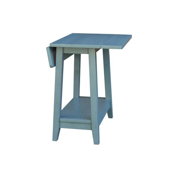 International Concepts 22 in. Antiqued Ocean Blue Square Dropleaf