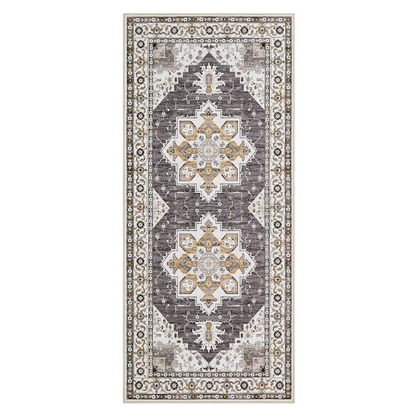 Florence Chenille Taupe 2 ft. x 5 ft. Woven Oriental Polyester Area Rug
