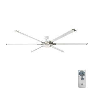 Loft 96 in. Integrated LED Indoor/Outdoor Matte White Ceiling Fan with Aluminum Blades, DC Motor and Remote Control